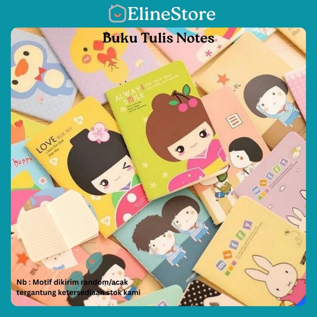 

Buku Tulis Mini Notebook / Buku Tulis Memo Kecil Karton / Buku Catatan Cartoon Mini Book Lucu Anak Sekolah Import