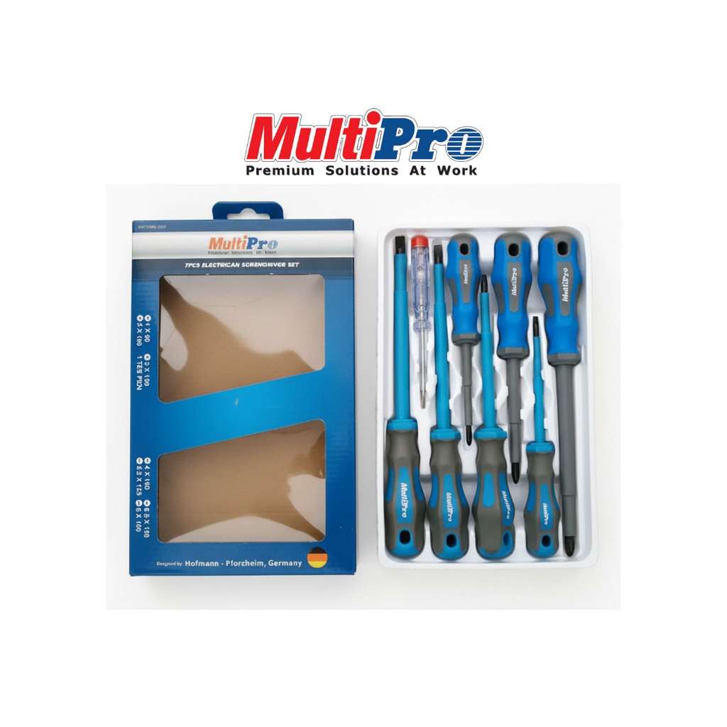 Multipro Electrician Screwdriver SET Obeng Listrik isi 8 pcs Kualitas Germany