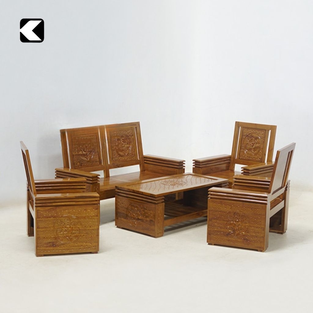 SET KURSI TAMU MINIMALIS KAYU JATI KURSI TAMU JATI KURSI RUANG TAMU SET 2111