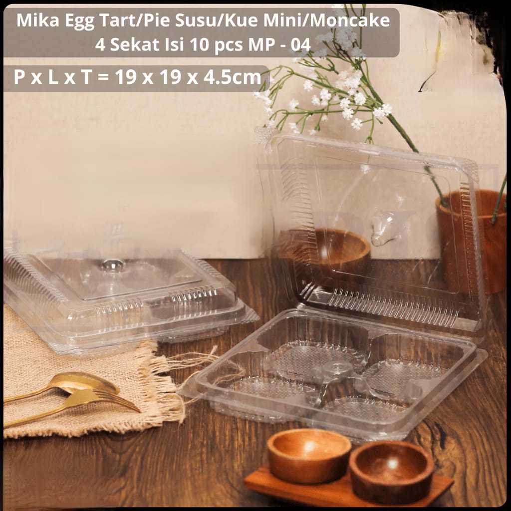 Mika kotak sekat 4 isi 10pcs per pack MP04 MP-04 wadah tempat plastik kotak egg tart pie susu pia bu