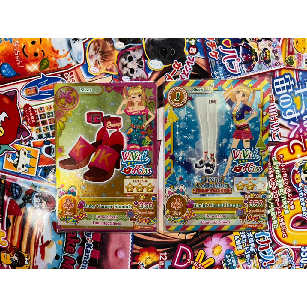 Kartu Aikatsu Mikuru Natsuki Official Ori Campaign Card Shoes Vivid kiss Ruby Cancer Sandals Yatch C
