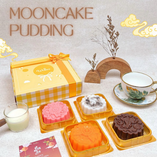 

Box of Mooncake Pudding - Hampers Mooncake Pudding - Puding Mooncake - Chocolate, Oreo Cookies Cream, Mango, Strawberry - Mid Autumn Festival