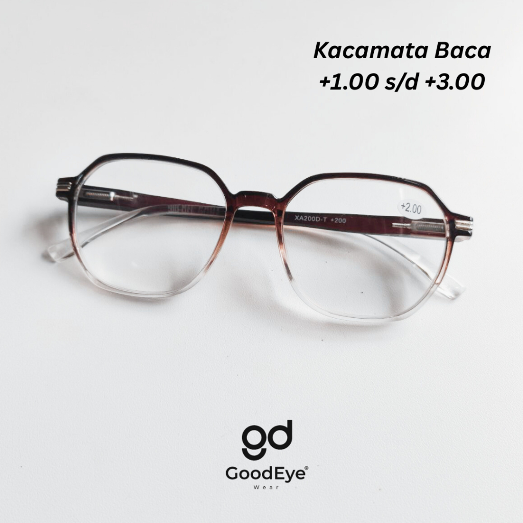 Kacamata Baca Lensa Plus Persegi Rabun dekat - XA200