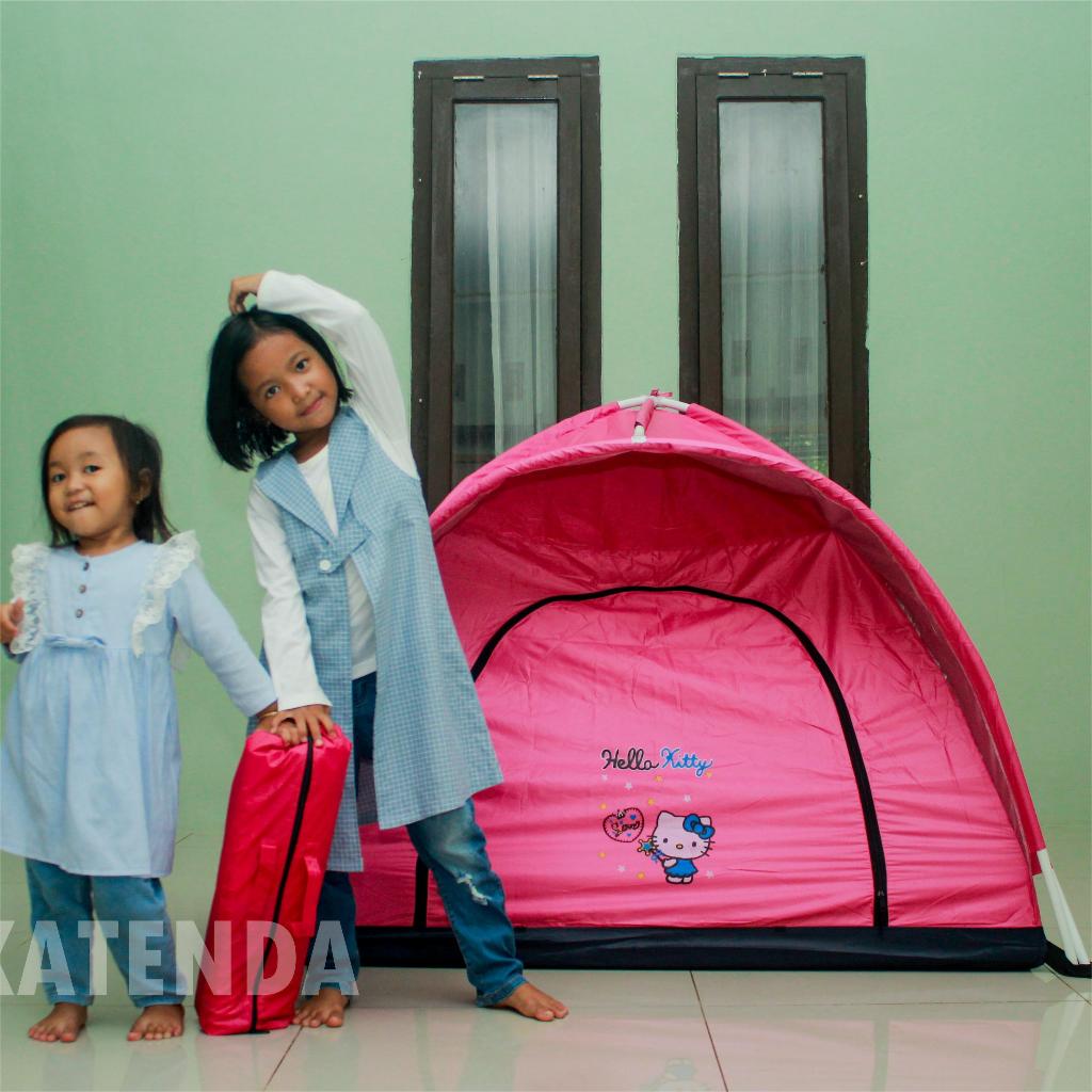 Tenda Anak Perempuan Gambar Hello Kitty Karakter Pink Ukuran 100×100Cm