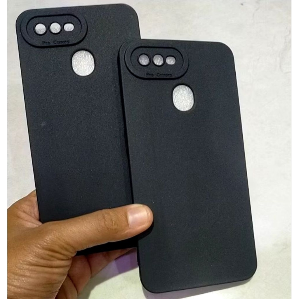 Soft Case Pro Camera Oppo A5S A7 AX7 A12 F9 F9 PRO A11K Silikon Casing Full Black Headphone