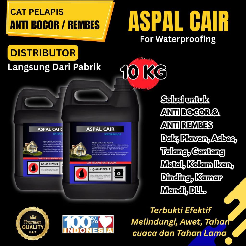 Aspal Cair 10 kg Premium Quality - aspal cair waterproof anti bocor & rembes