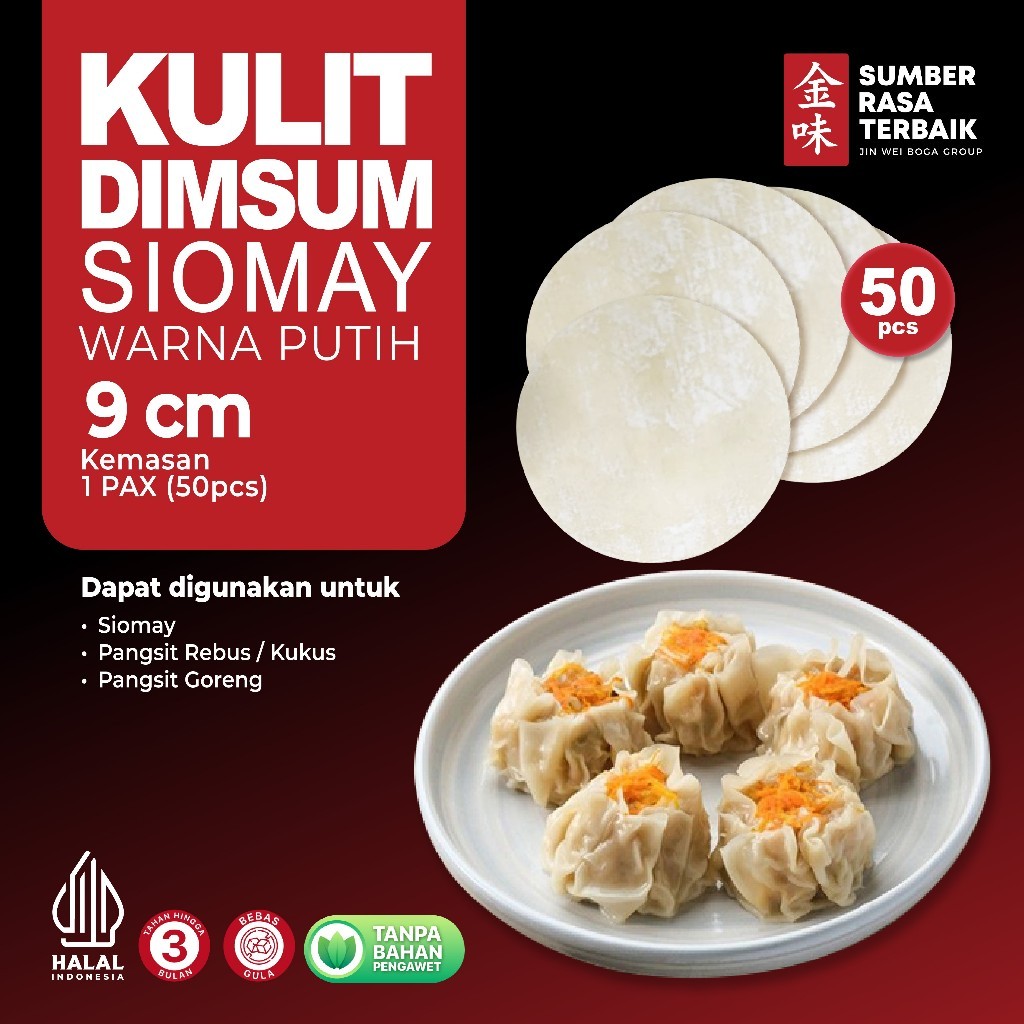 

SRT - KULIT DIMSUM SIOMAY 9CM PUTIH 50PCS HALAL | UNTUK GYOZA,SWIKIAU,SIOMAY DIMSUM | LENTUR & TIPIS
