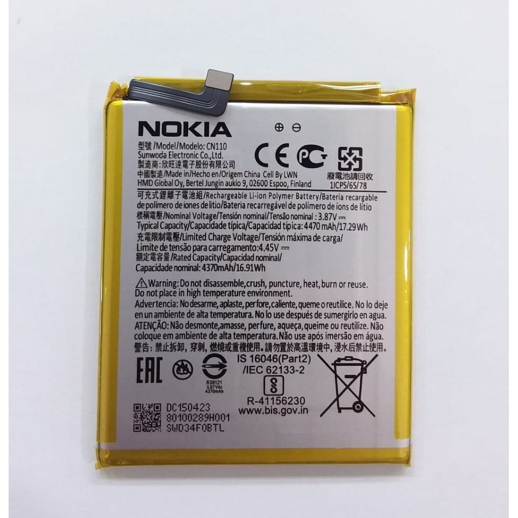 Nokia CN110 CN-110 Original 100% GENUINE Battery Batre Baterai Nokia X10 Nokia X20 Nokia X100 5G