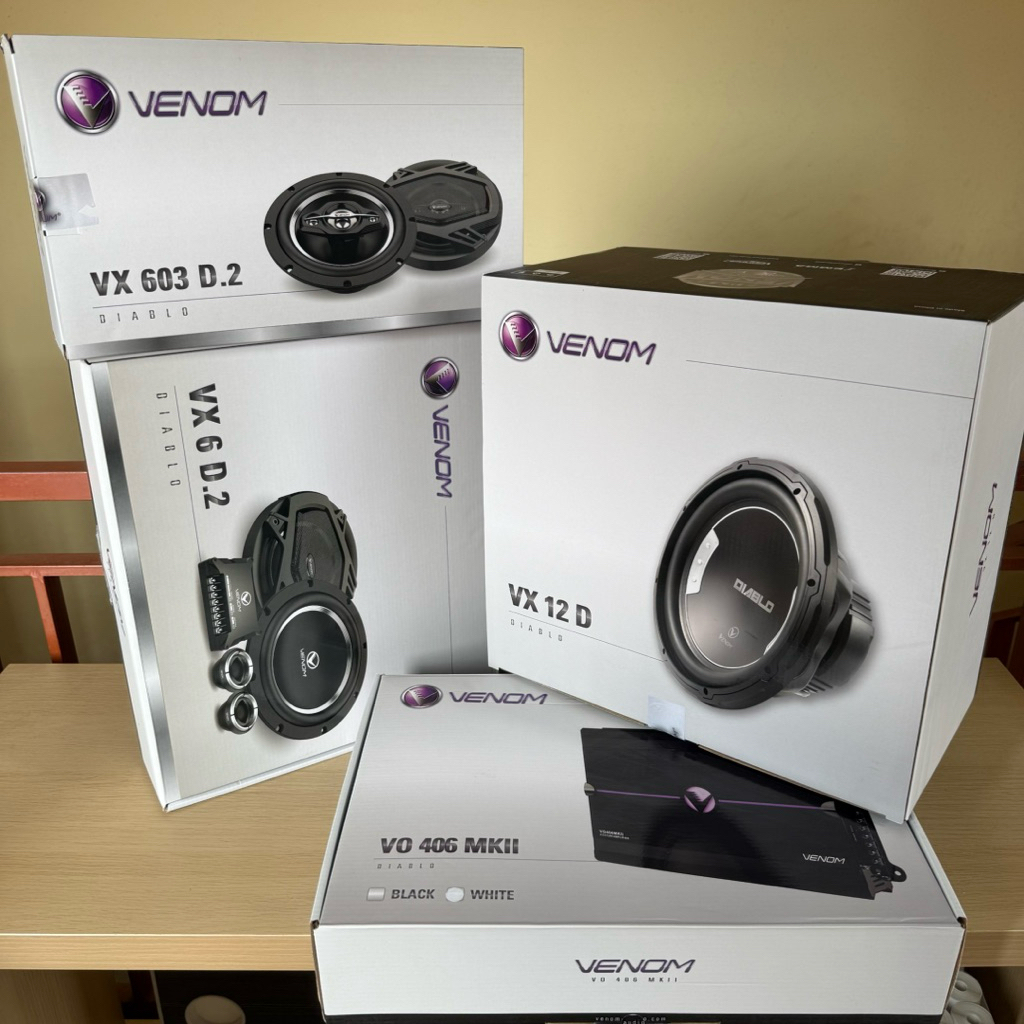 VENOM DIABLO PAKET AUDIO MOBIL VENOM 4 in 1 ( POWER VENOM 4 Ch + SUBWOOFER VENOM 12” + SPEAKER SPLIT