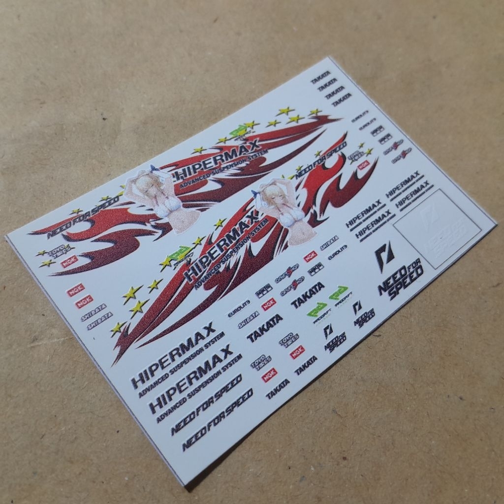 decal white toner hotwheels skala 1/64 itasha hipermax