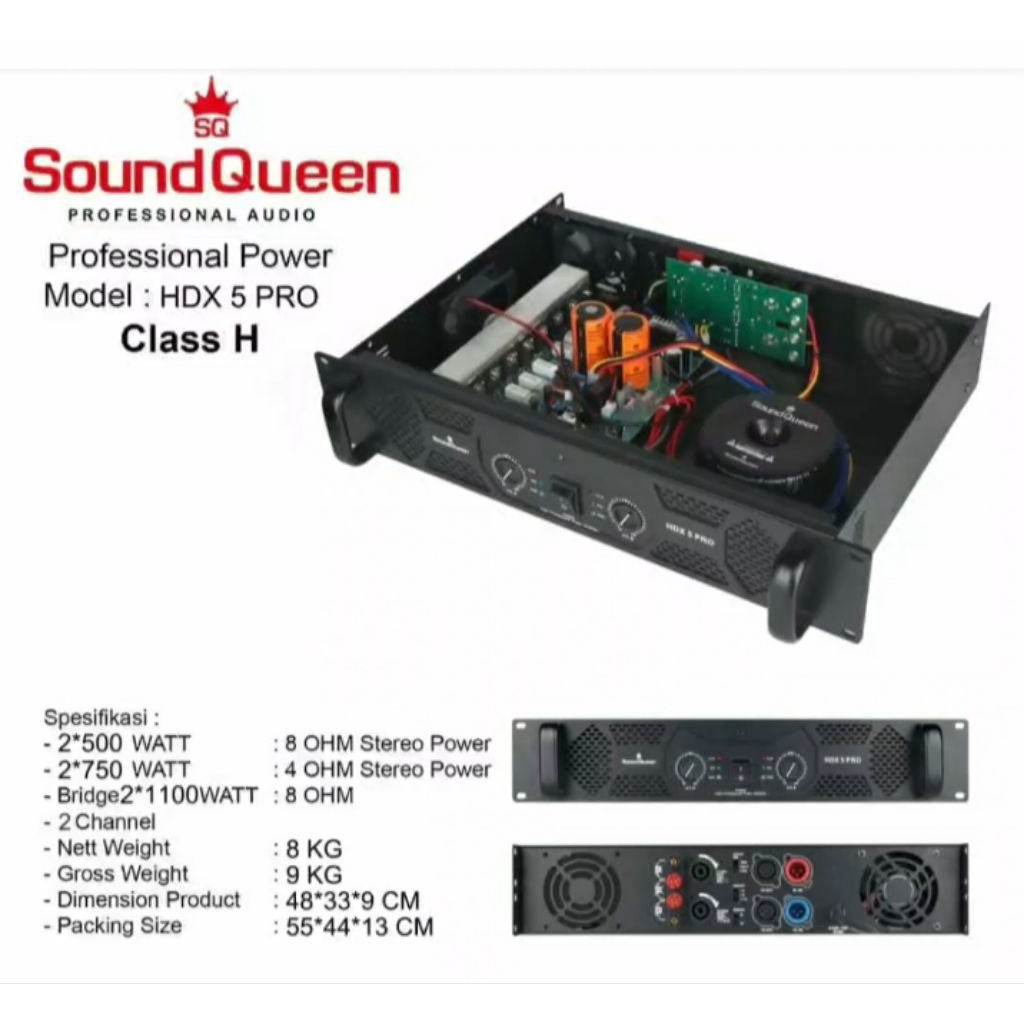 Power Amplifier Soundqueen HDX 5 Pro Ampli Power Soundqueen HDX 5 PRO Class H Original