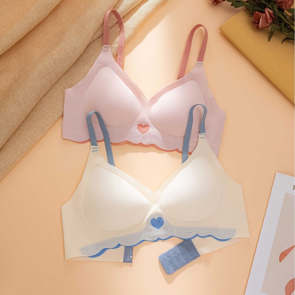 BEST SALE HOT DEALS CLICKBRA BR2151 Bra Bh Seamless Sexy Tanpa Kawat Tali Adjust Motif Love Pakaian