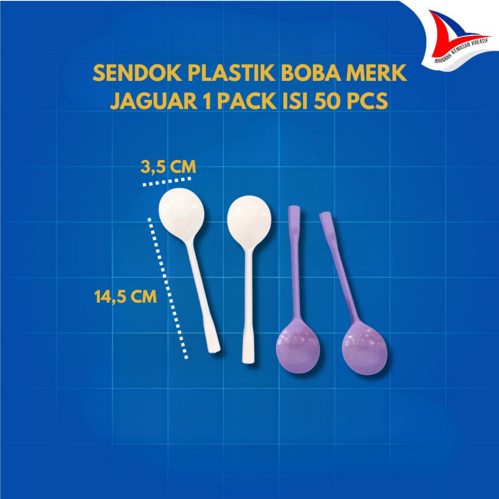 Sendok Plastik Jaguar Sendok Minuman Boba Kopi Es Susu 50 Pcs