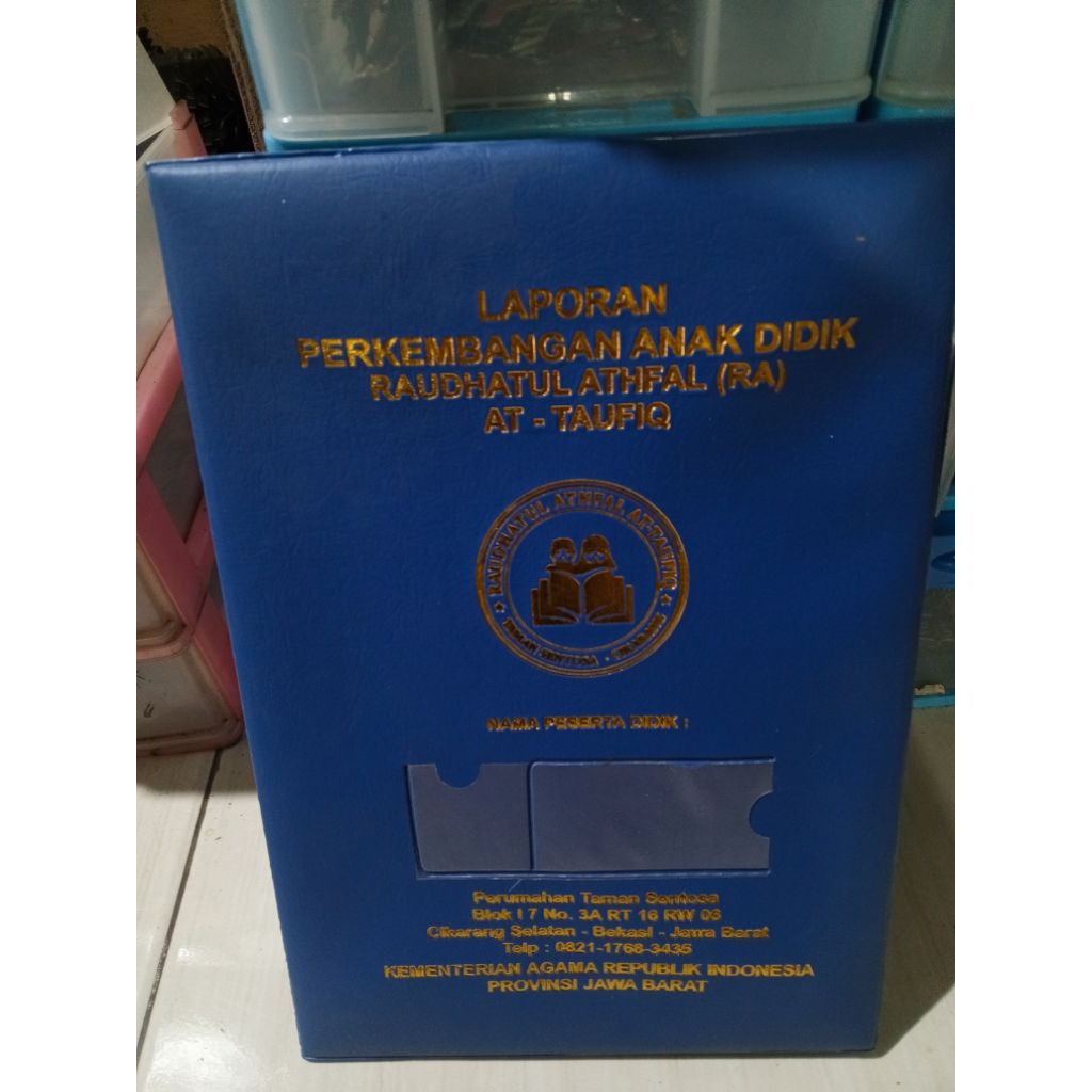 Map Raport SD SMP SMA Custom Nama Sekolah Emboss Mika Tebal Isi 8 lembar plastik