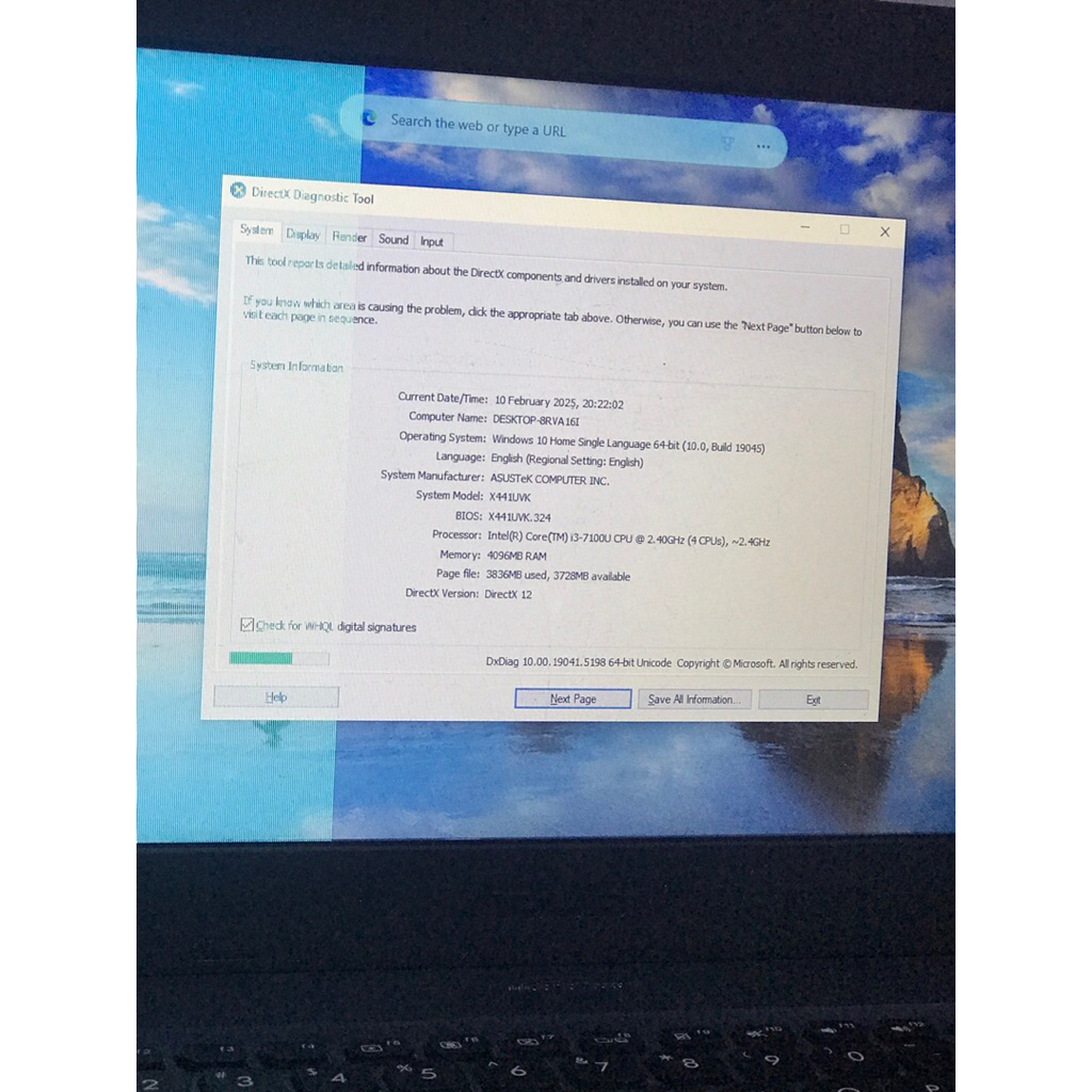 LAPTOP ASUS X441U I3 GEN 7