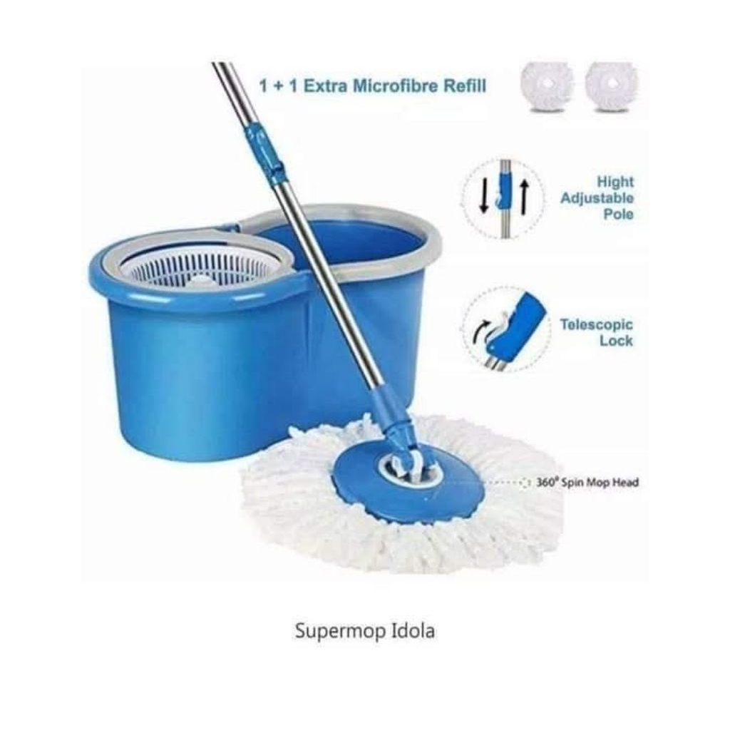Alat Pel Super Mop l Spin Mop l Alat Pel Mop | Rotary Mop stainless  (*Warna Random*)