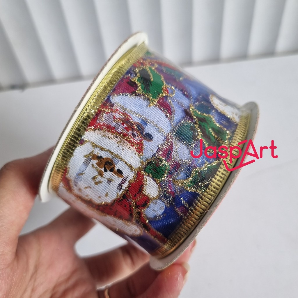 

PITA GLITTER NATAL PINGGIR KAWAT PITA PARCEL PITA CHRISTMAS PITA HIASAN CANTIK LEBAR 5CM PITA NATAL