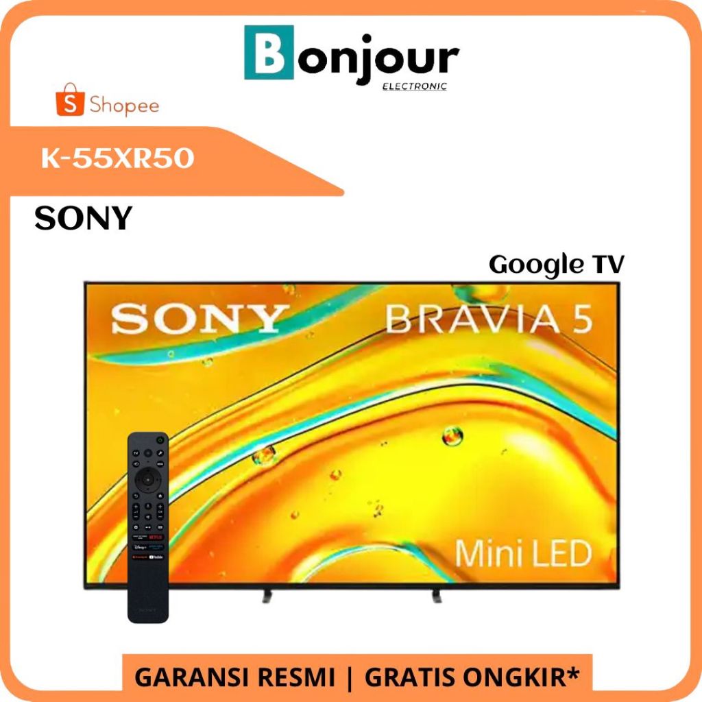 Mini LED Sony Bravia 5 K-55XR50 Smart TV 55 Inch 4K Ultra HD Google TV Sony 55XR50 XR50