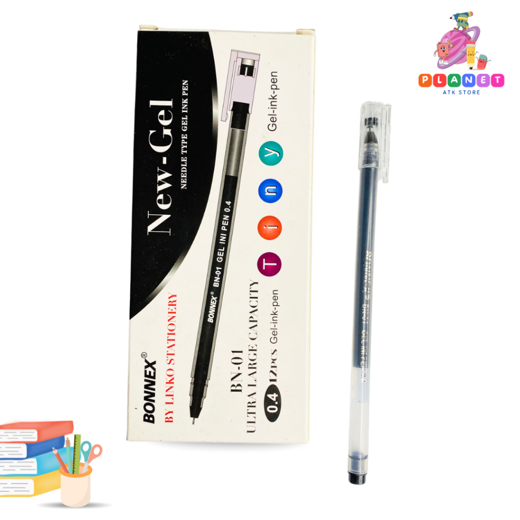 

Pulpen Gel Bonnex BN-01 0.4mm | Tinta Halus | Needle Tip | Gel Ink Pen