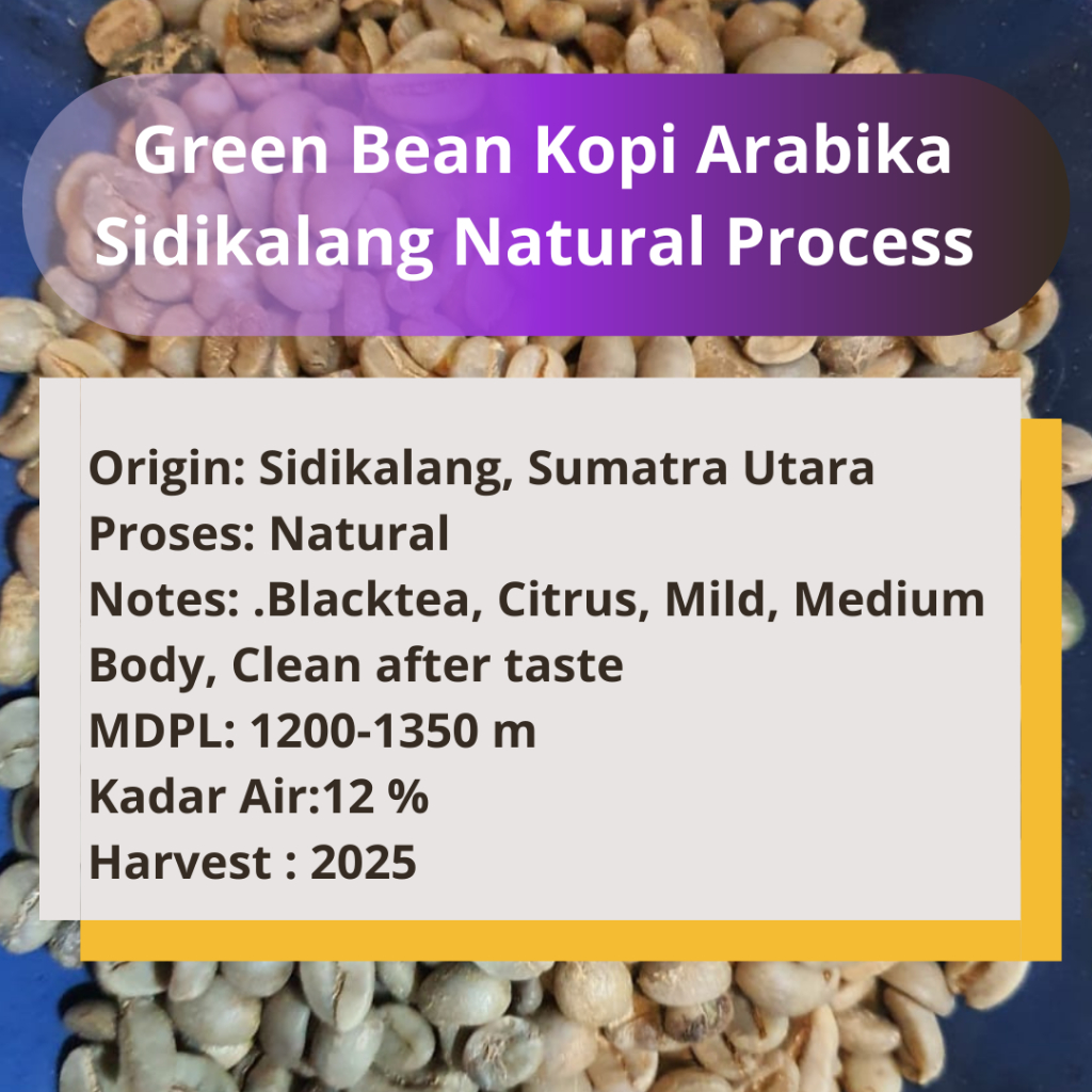 

Green Bean Kopi Arabika Sidikalang Natural 1Kg