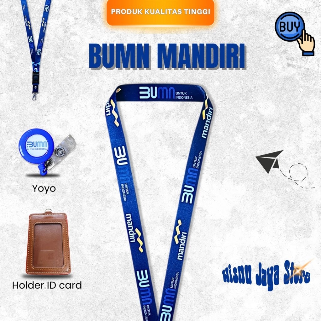 LANYARD TALI ID CARD BUMN MANDIRI TERBARU | LANYARD BUMN MANDIRI GROSIR TERMURAH & BERKUALITAS