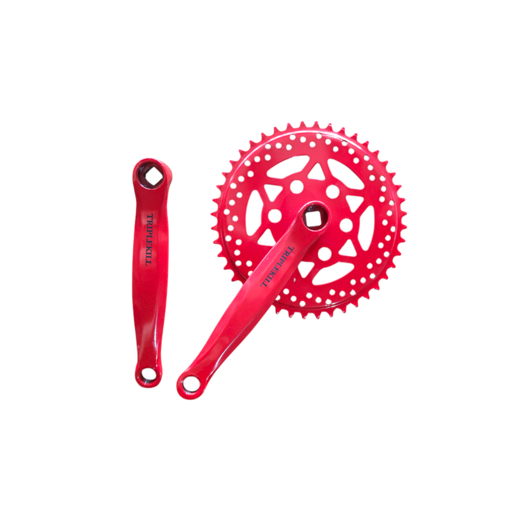 CRANK SINGLE SPEED TK 44T RED FIXED GEAR BMX STEEL TAIWAN