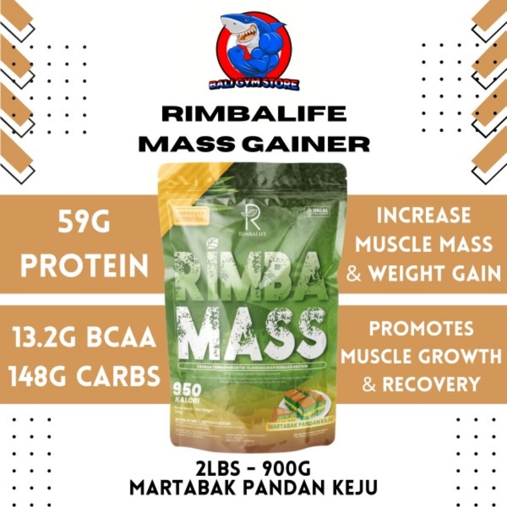 RIMBALIFE Rimba Mass 2 Lbs 900gr Susu Penambah BB & Pertumbuhan Otot