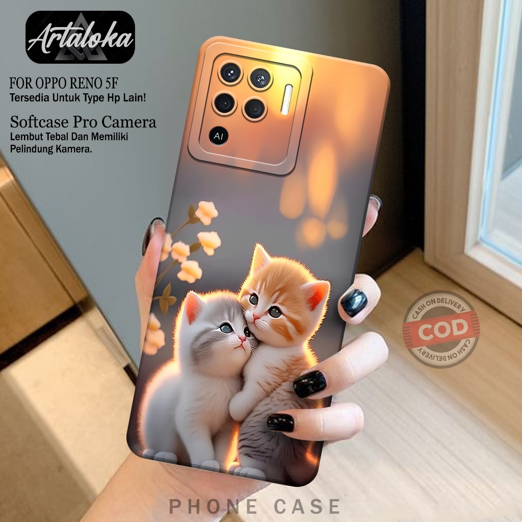 Softcase OPPO RENO 5F Fashion Case Kucing Case Hp OPPO RENO 5F Silikon Pro Camera OPPO RENO 5F Kesin