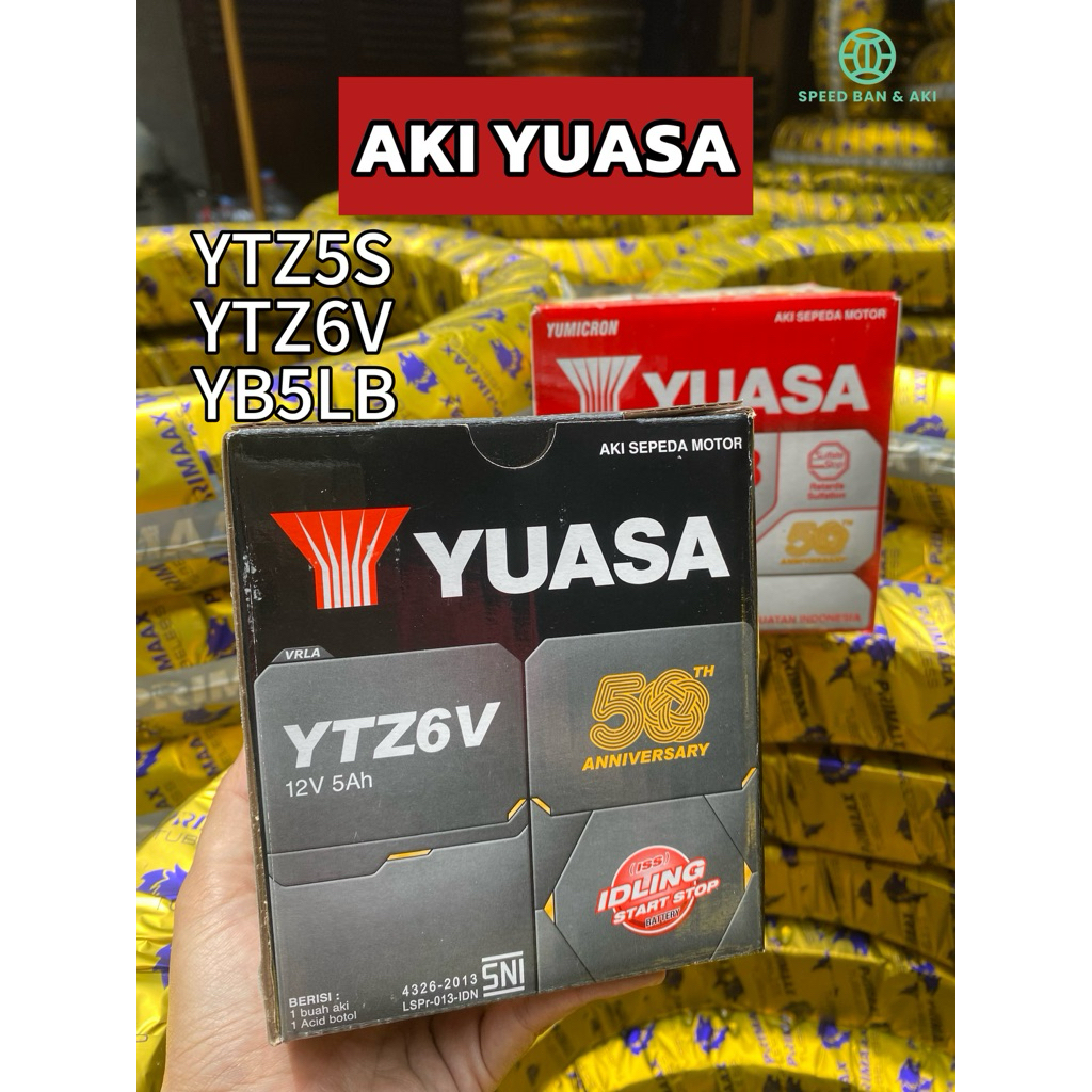 100% ORIGINAL & BARU AKI YUASA ACCU UKURAN TIPE YTZ5S FU GRAND YTZ6V YB5LB YT7C HARGA GROSIR KERING 