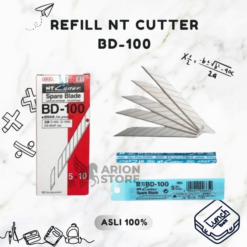 [ARION STORE] NT CUTTER SPARE BLADE BD-100 ISI CUTTER / REFILL CUTTER JAPAN [TUBE]