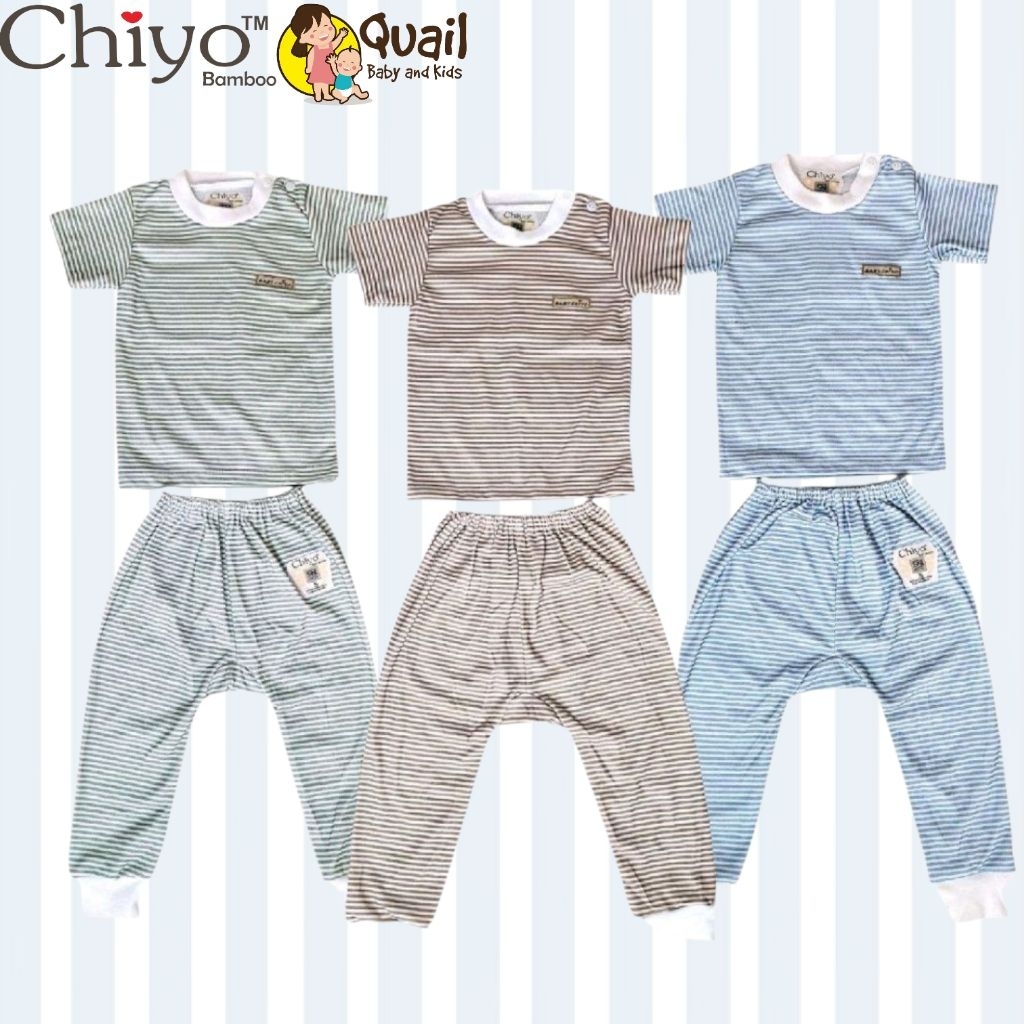 Chiyo Baby Wear Setelan Baju Pendek + Celana Panjang - Ukuran S & L ( USIA 0-3 Bulan dan 9-12 Bulan 