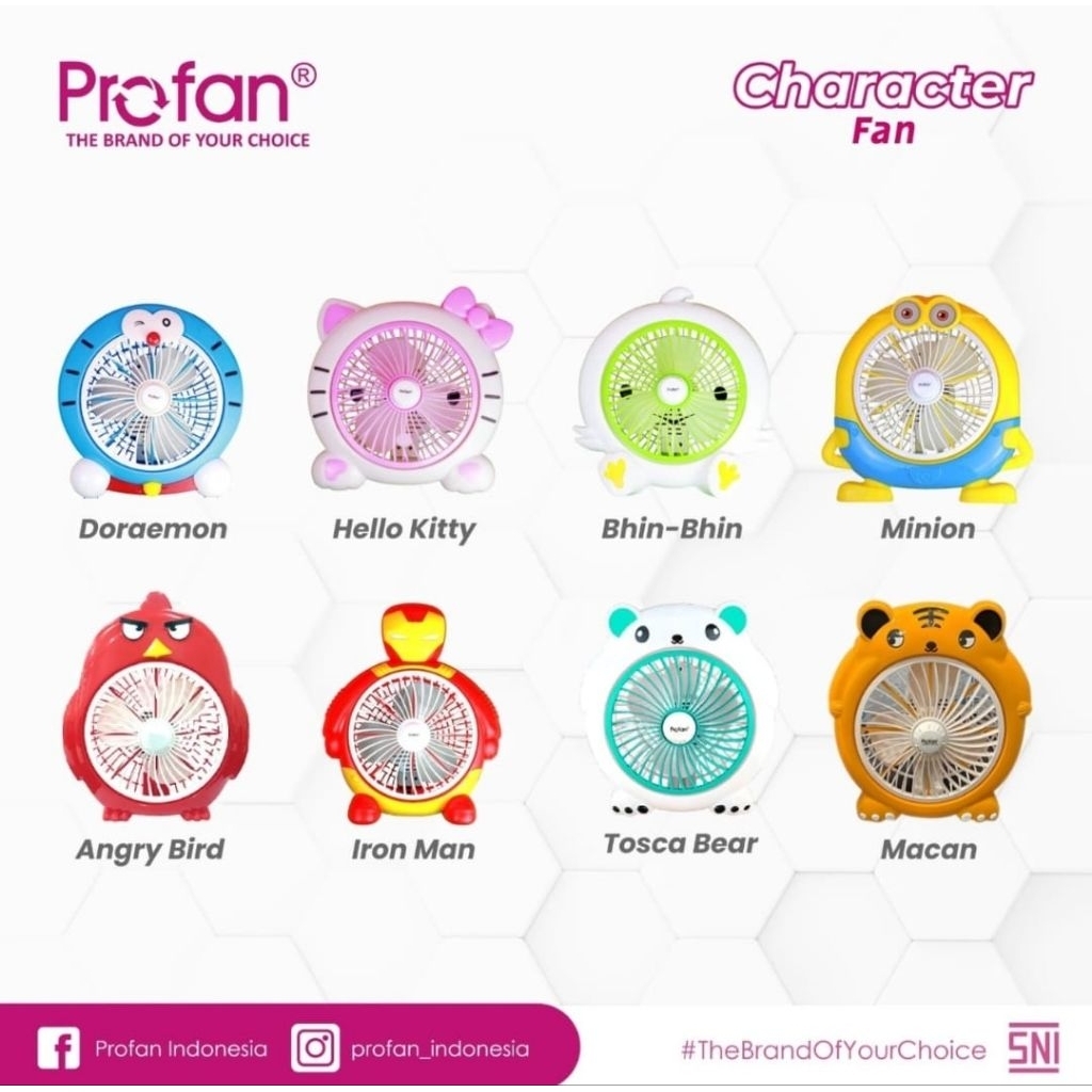 Kipas Karakter 8 inch Desk Fan Meja Karakter Profan Kipas Meja Karakter Profan