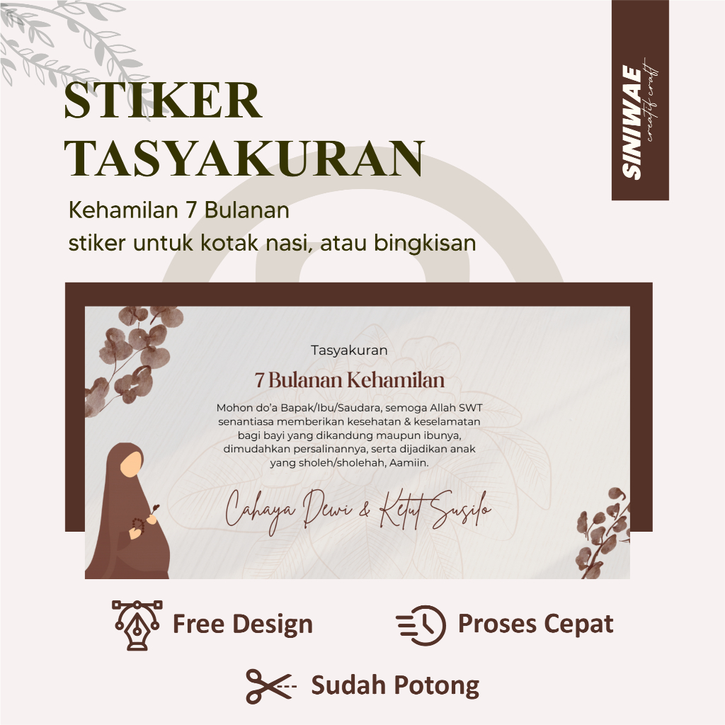 

Stiker Tasyakuran Kehamilan 4 bulan Sticker 7 bulan Ukuran Besar Murah Tempelan Box Nasi Tinggal Tempel / Stiker Nasi Kotak
