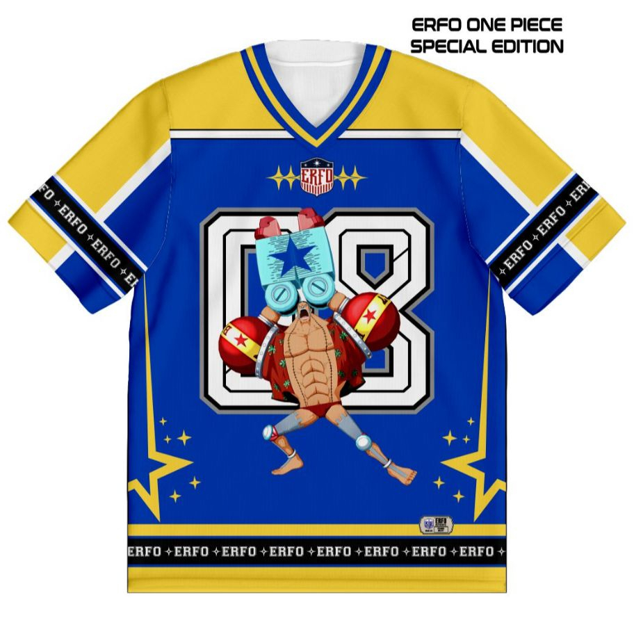 Jersey Anime One Piece Franky No. 08 - Kaos Full Print Manga Pria Wanita (BENGHAR Special Edition)