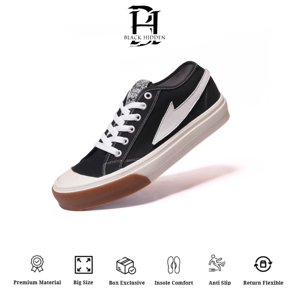 Black Hidden Jupiter - Sepatu Sneakers Pria Wanita Sepatu Sekolah Kuliah Big Size