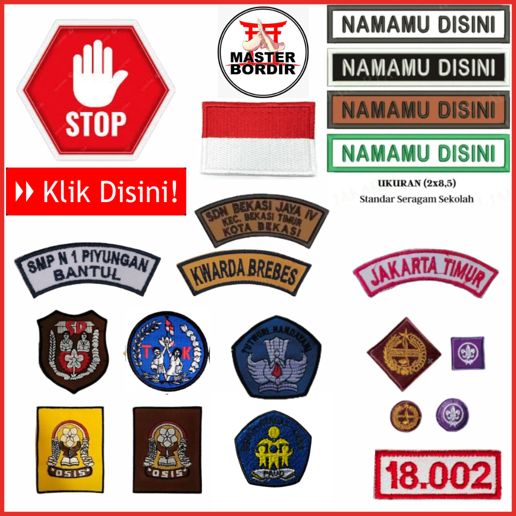 ATRIBUT SEKOLAH BORDIR KOMPUTER SATUAN