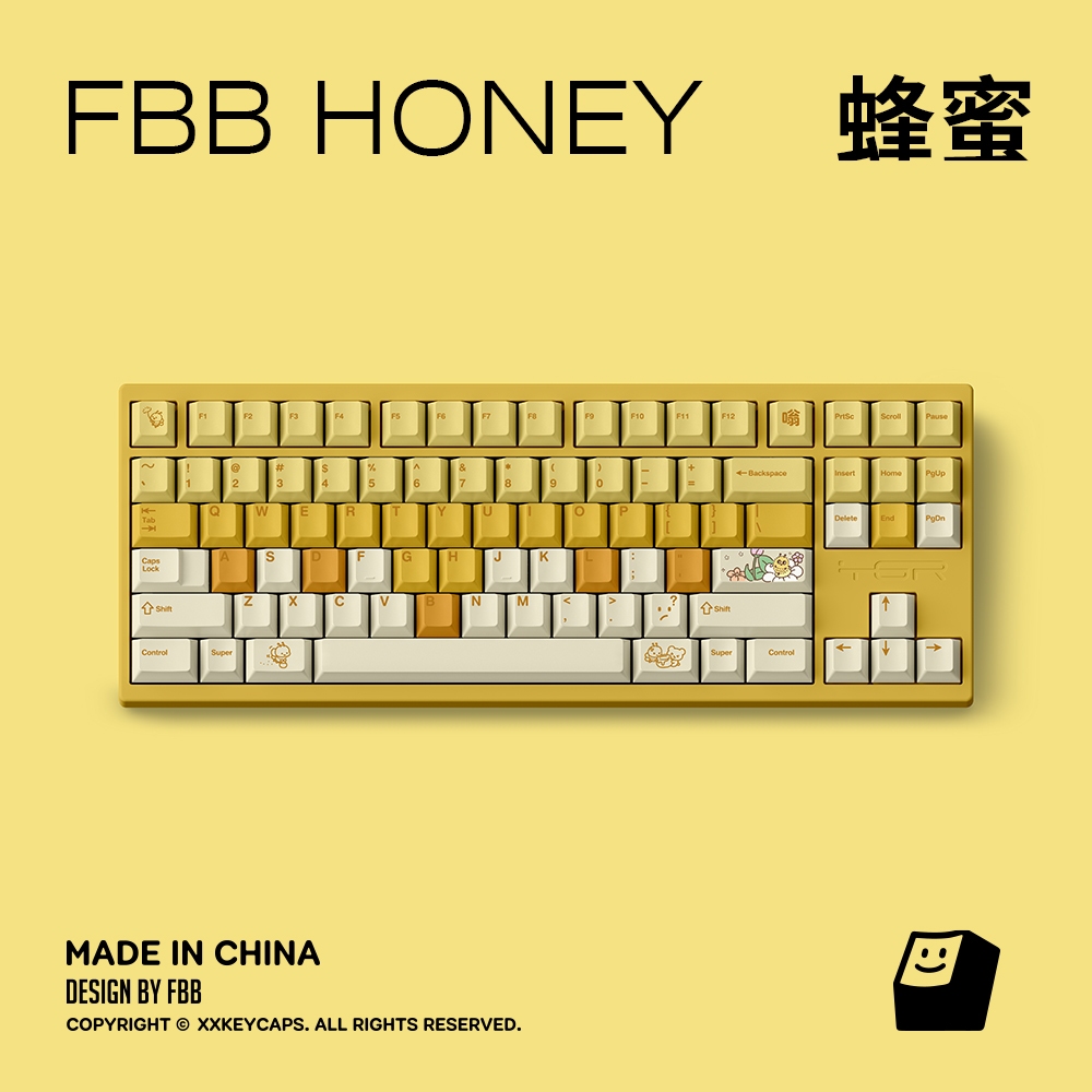 Keycaps FBB Honey Cherry Profile PBT Dye Sub