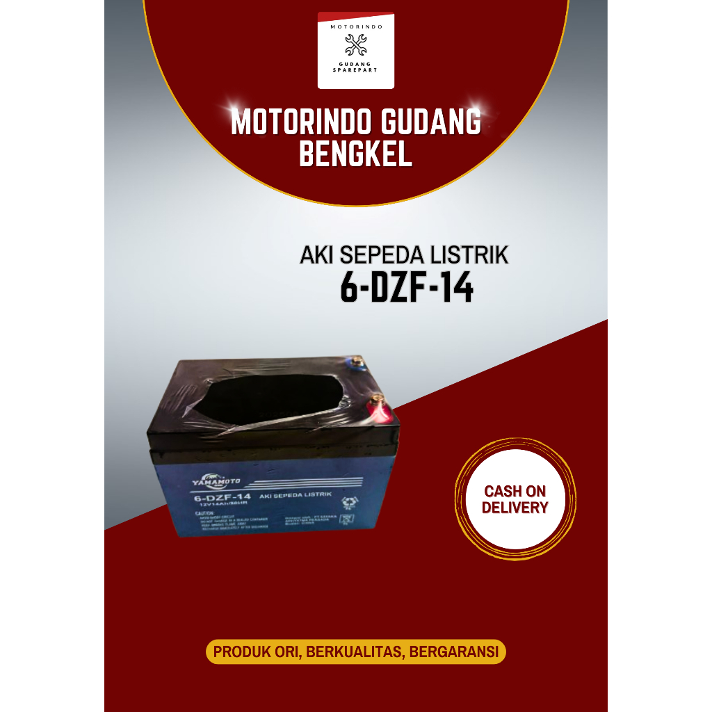 AKI SEPEDA LISTRIK ORI YAMAMOTO KODE 6-DZF-14