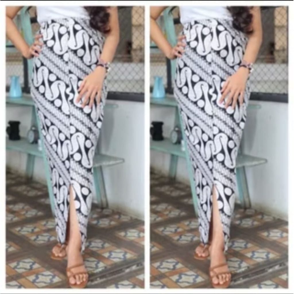 ROK SPAN PANJANG BATIK BELAH DEPAN