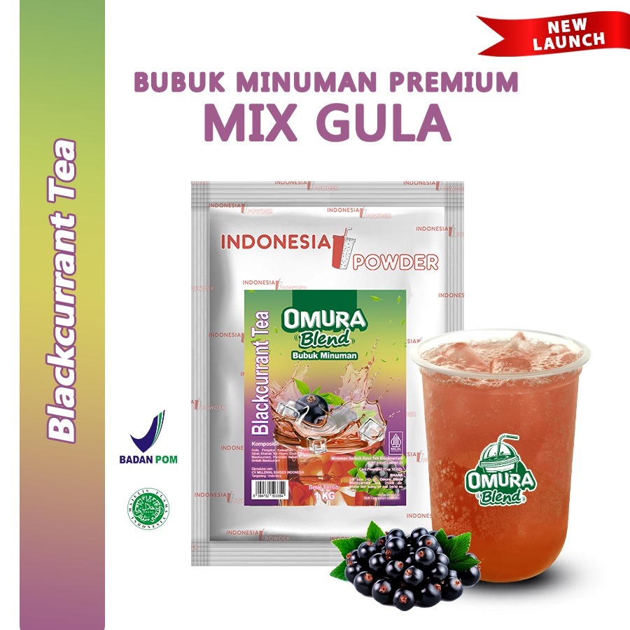 

OMURA Blend Bubuk Minuman Premium Rasa Blackcurrant Tea / Teh Anggur Blackcurant Milk Instant Powder Drink 1 Kg Omura Powder