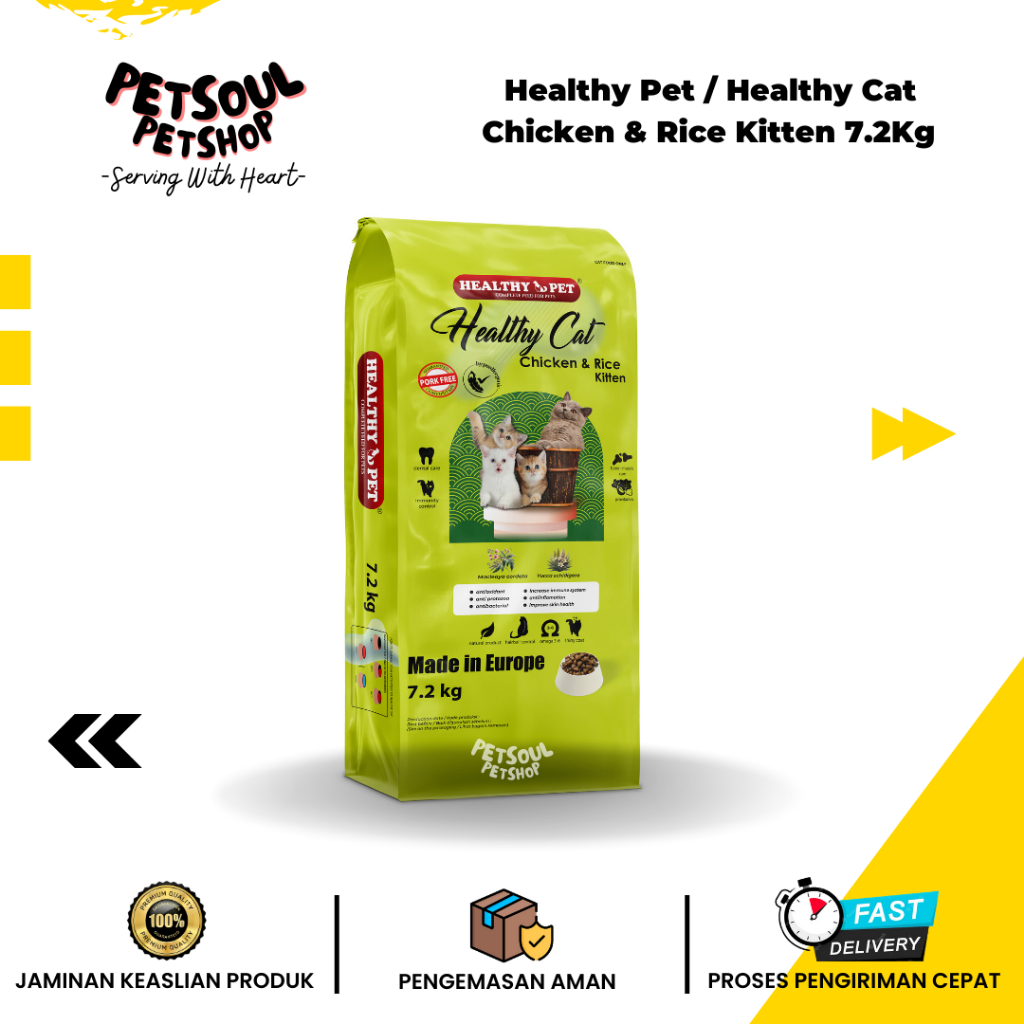 Healthy Cat Kitten Chicken 7.2 kg Makanan Kucing Healthy Pet Kitten