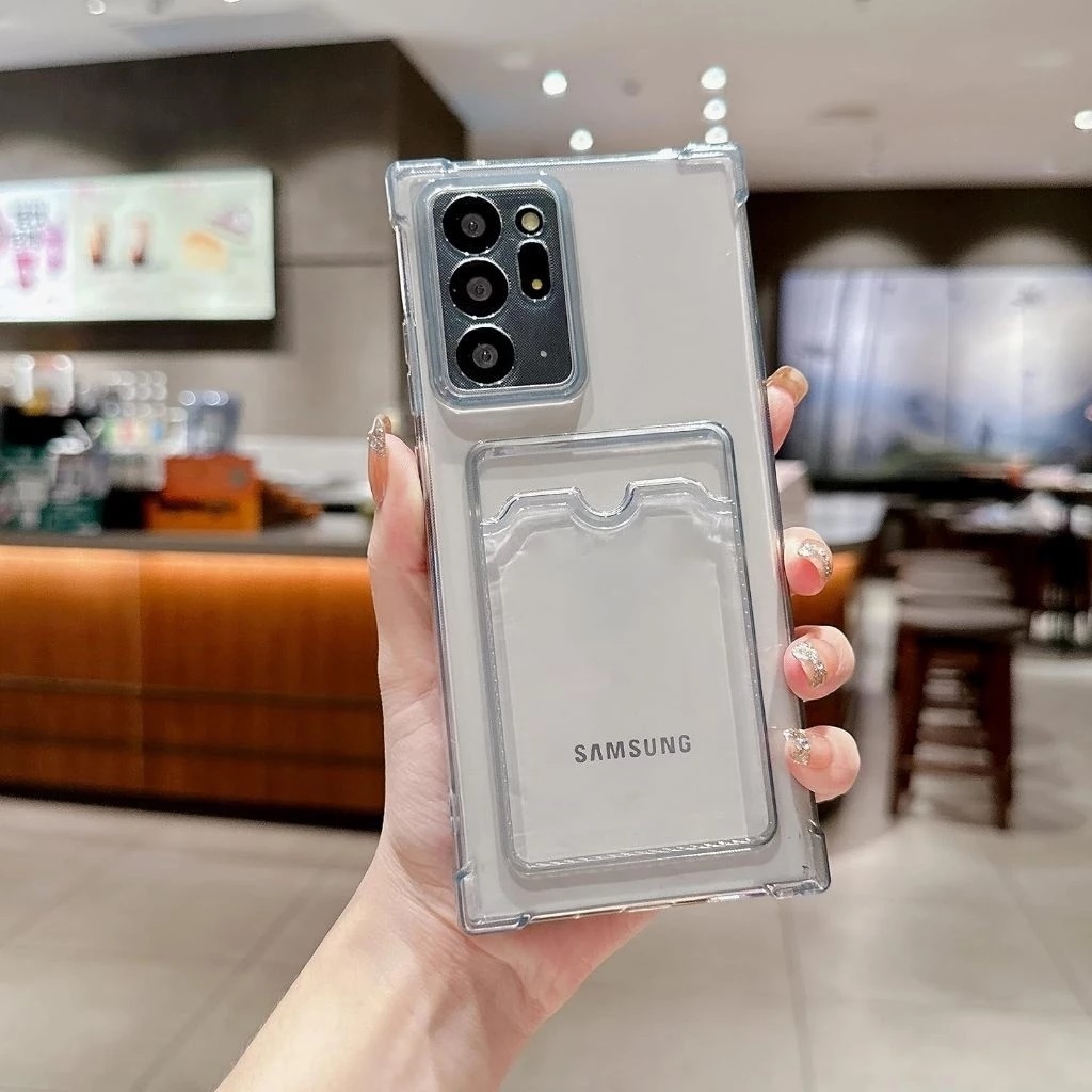 Slot Card Softcase Samsung Note 20 20Ultra 10 10+ 10Lite 9 8 Soft Case Clear Bening Transparan Slotc