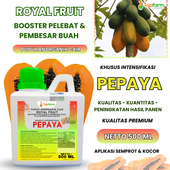 Pupuk Pelebat Buah Pepaya/ Pupuk Booster Perangsang Buah Pepaya Agar Berbuah Lebat/ Pupuk Pepaya Cal