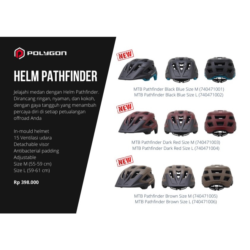 helmet polygon pathfinder helm sepeda xc mtb unisex