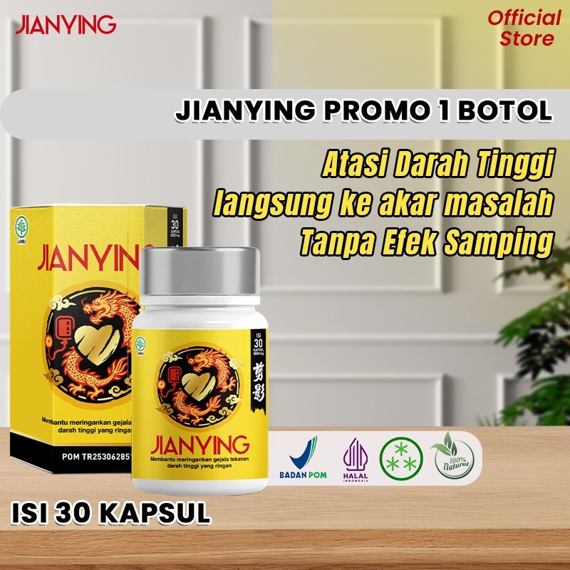 Jianying Herbal - Atasi Kolestrol Tinggi & Hipertensi Tanpa Efek Samping - Aman BPOM Isi 30 Kapsul