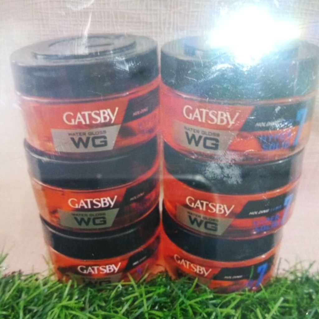 [6 PCS] GATSBY Water GLOSS Hyper Solid 30 gr [Mini Merah]/ Minyak Rambut Pria
