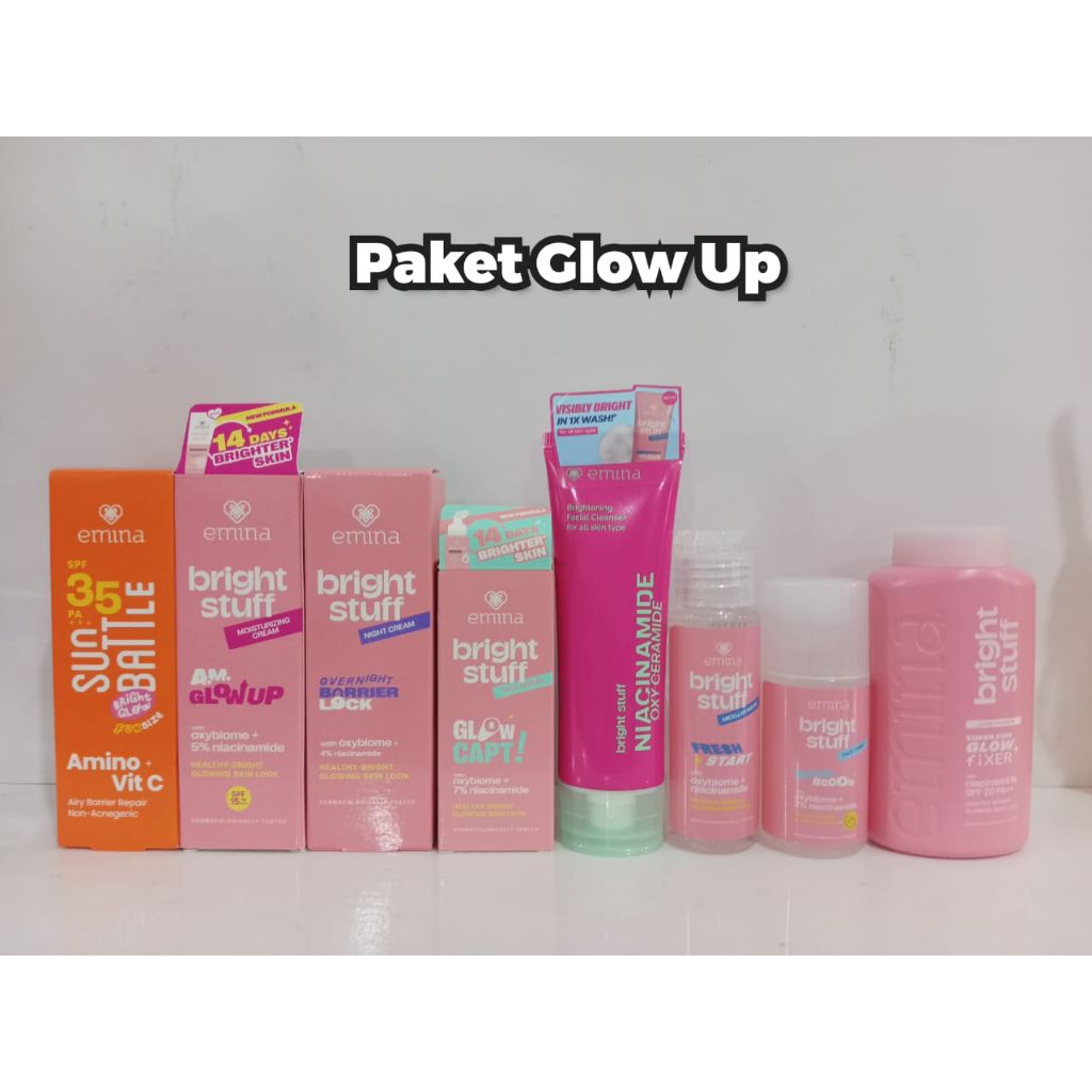 Bisa COD Paket EMINA 1 Satu Paket Series Lengkap Komplit Ekonomis / Paket Hemat Emina Bright Stuff u