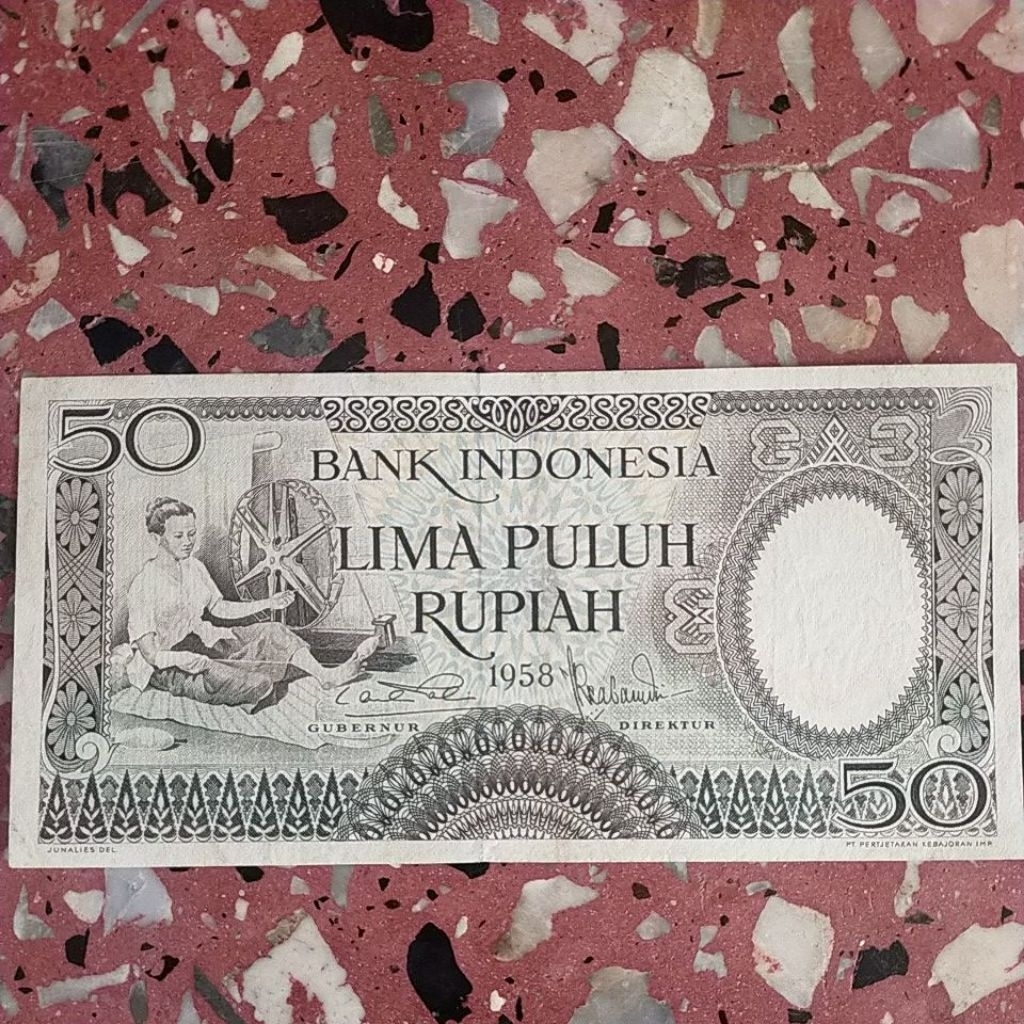 50 rupiah seri pekerja tahun 1958