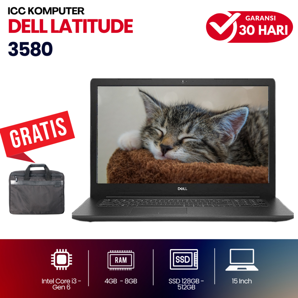 Dell Latitude 3580 Core i3 8GB 512GB SSD Mulus - Second Murah Bergaransi | Siap Pakai