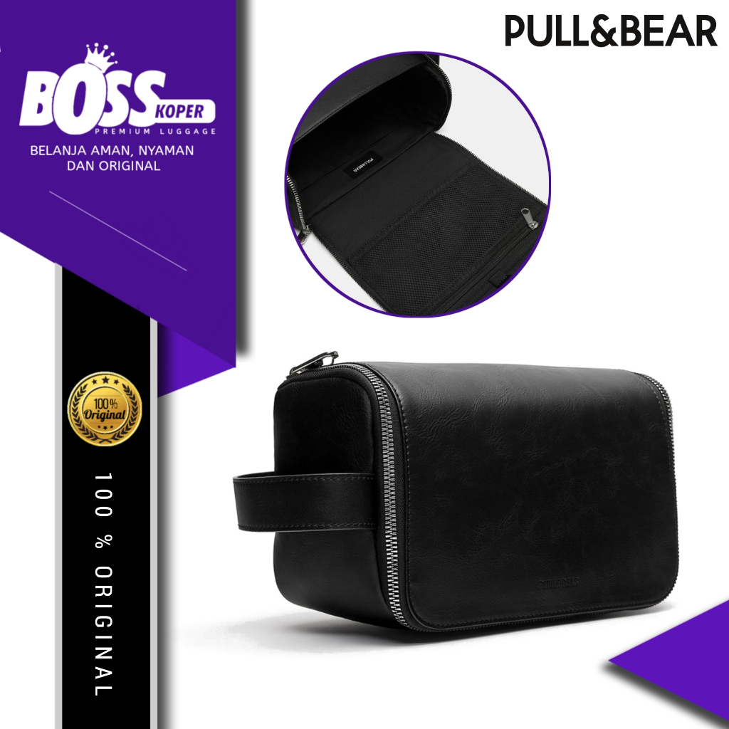 PULL & BEAR  clutch wash bag pria traveling casual toiletry original